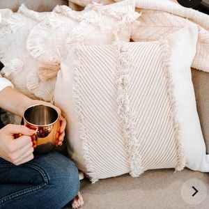 Uncommon James Feather Pillow Cover Pink Tassels